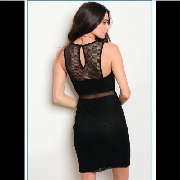 3/$36 black evening party dress mesh/net panels - Picture 4 of 8